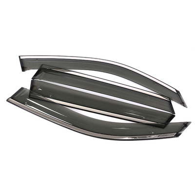 Polycarbon Car Shield Windows Accessories 3D Stainless Steel Strip Rain Bright High Level Visor