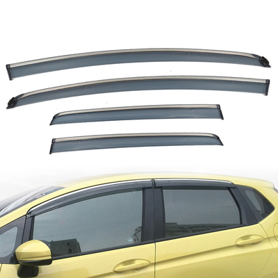 With Stainless Steel Car Decoration 4pcs Exterior Door Window Sunshade Car Rain Guard For Honda Fit 2015-2020